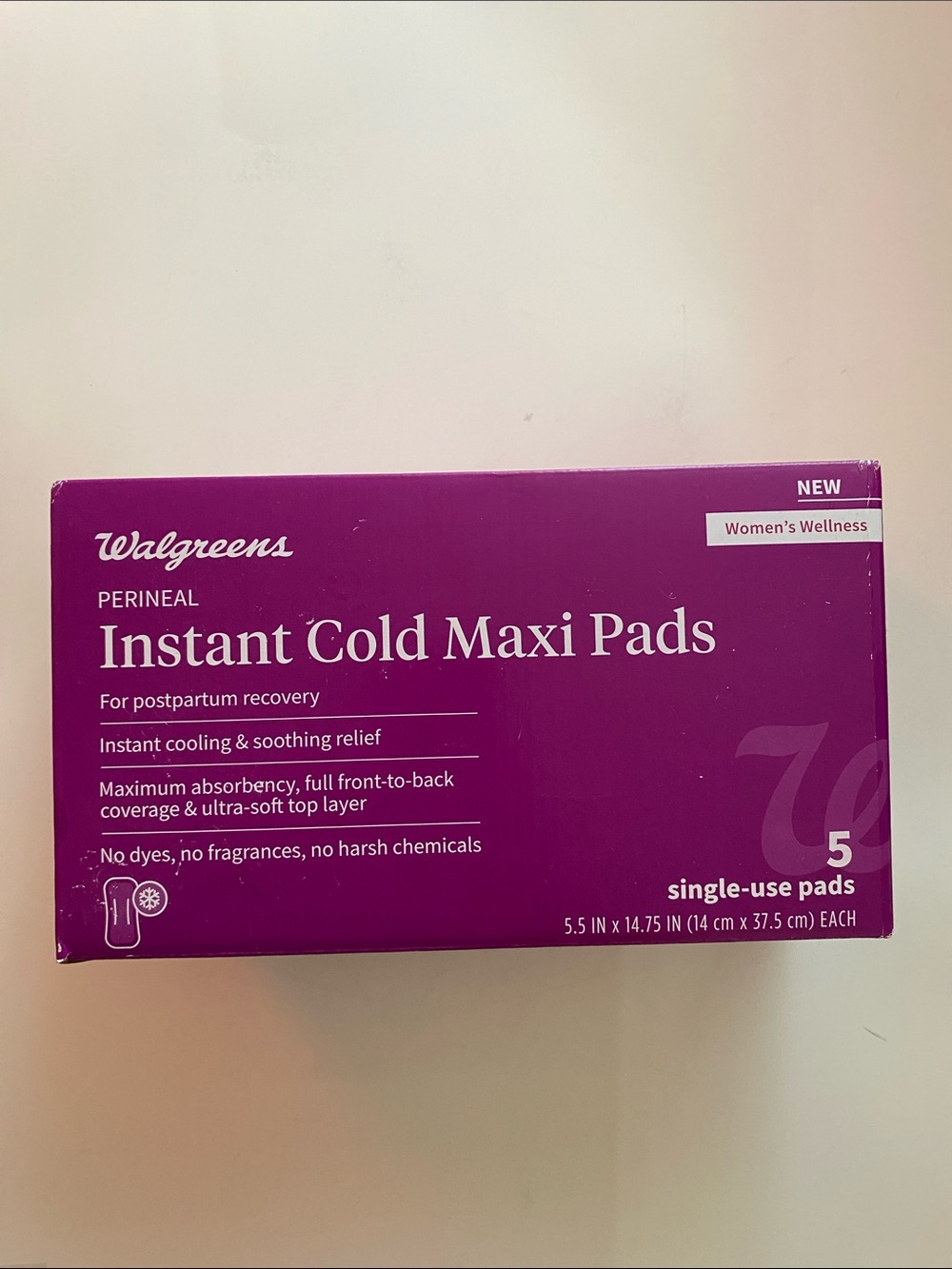 Instant Cold Maxi Pads Perineal - Purple